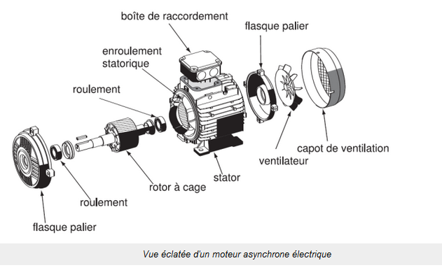 Comment fonctionne un moteur à induction, ou machine à courant alternatif  asynchrone ? - Couleur-Science